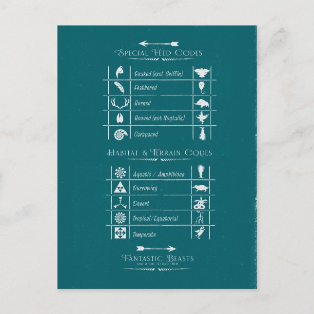 FANTASTISCHE KÄSTE UND WO SIE FINDEN SIE™Code-Char Postkarte (Vorderseite)