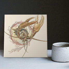 Fantastische Kreatur Bezaubernder Jugendstil-Seder Fliese