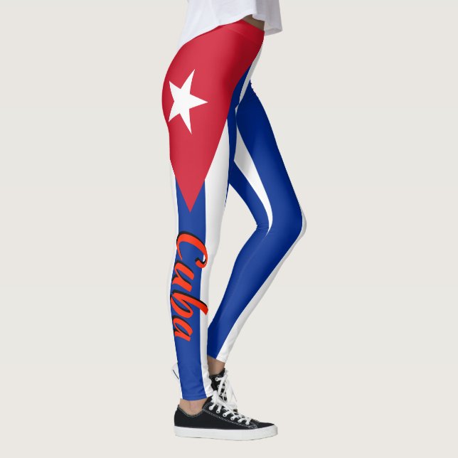 Fantastische Kuba-Kubaner-Flagge Leggings (Rechts)