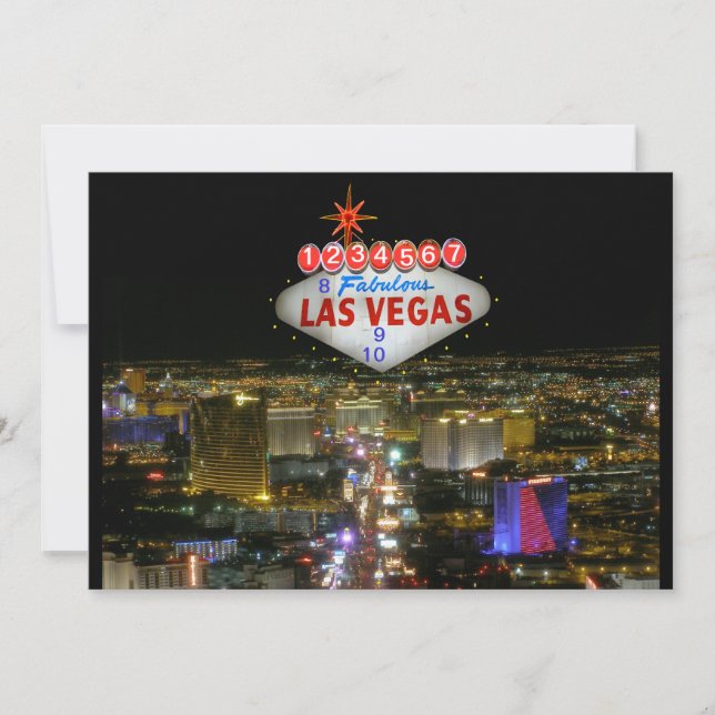 Fantastische Las Vegas-Einladung für individuelle  Einladung (Vorderseite)