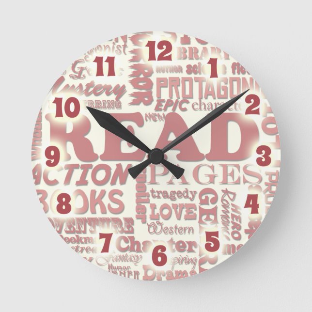 Fantastische Leser-Redewendungen Runde Wanduhr (Vorderseite)