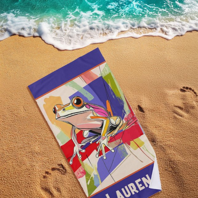 Fantastische Lila Froschkunst Strandtuch (Von Creator hochgeladen)