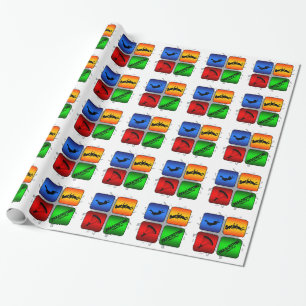 Fantastische mit Fallschirm abspringende Geschenkpapier