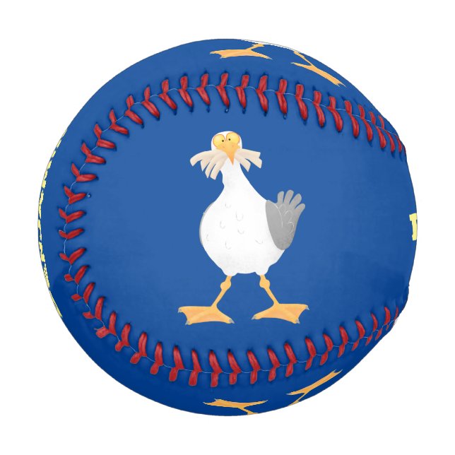 Fantastische Möwe mit Pommes frites Cartoon Baseball (Vorderseite Links)
