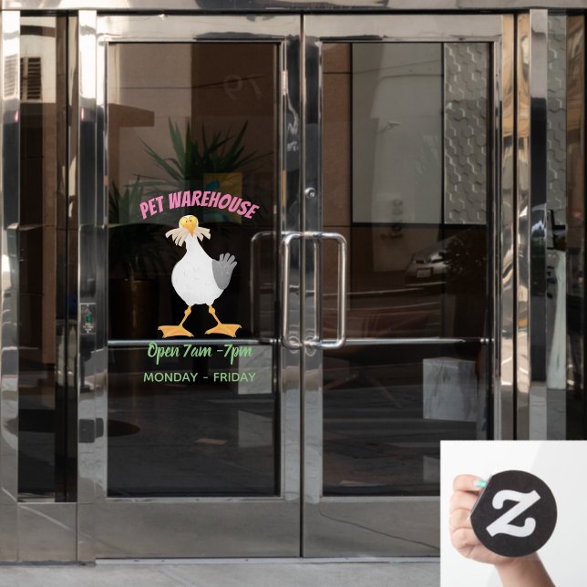 Fantastische Möwe mit Pommes frites Cartoon Fensteraufkleber (Büro Tür)