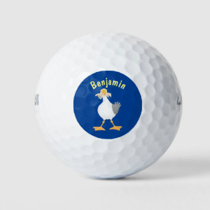 Fantastische Möwe mit Pommes frites Cartoon Golfball
