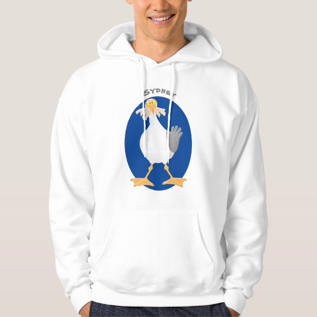 Fantastische Möwe mit Pommes frites Cartoon Hoodie (Vorderseite)