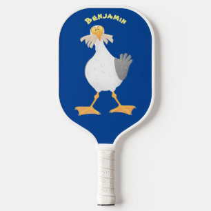 Fantastische Möwe mit Pommes frites Cartoon Pickleball Schläger