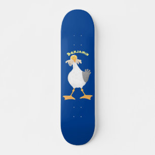 Fantastische Möwe mit Pommes frites Cartoon Skateboard