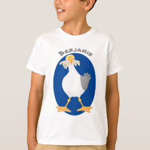 Fantastische Möwe mit Pommes frites Cartoon T-Shirt