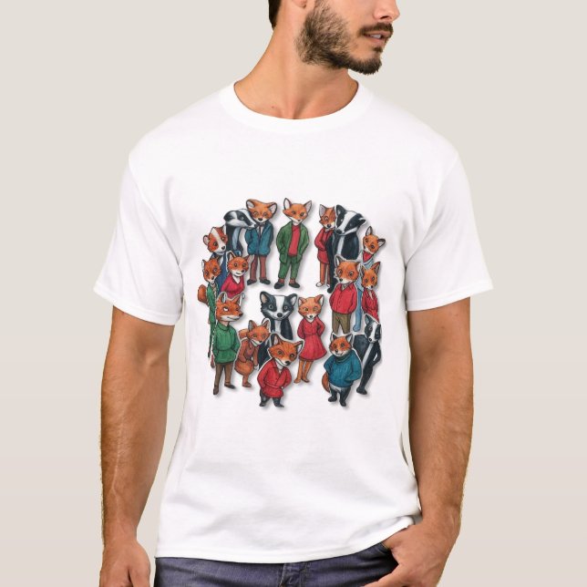 Fantastische Mr. Fox Hauptdarsteller Kunst T-Shirt (Vorderseite)