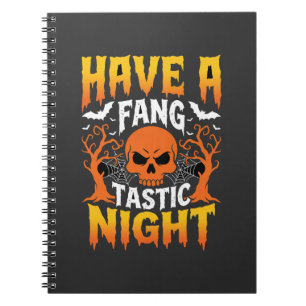 Fantastische Nacht Halloween-Schädel und Fledermäu Notizblock