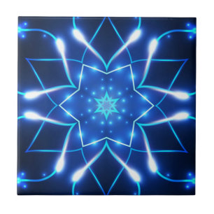 Fantastische Neon White, Light Blue Colors 01 ~ Fliese