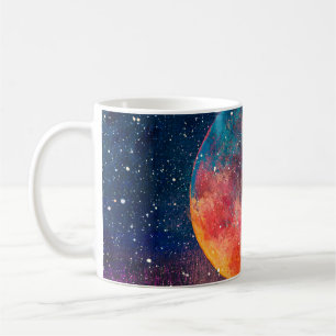 Fantastische Ölgemälde schön großen Planeten Mond Kaffeetasse