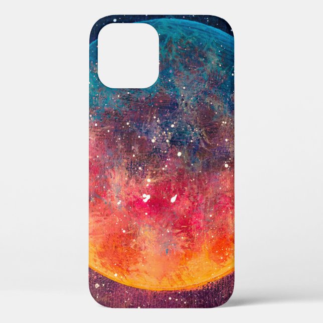 Fantastische Ölmalerei schöner großer Planet Mond  Case-Mate iPhone Hülle (Rückseite)