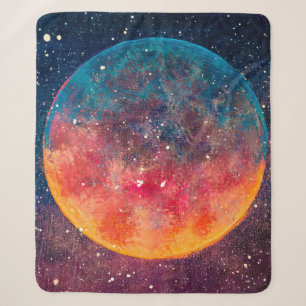 Fantastische Ölmalerei schöner großer Planet Mond  Sherpadecke