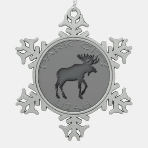 Fantastische Park- Cityschneeflocke-Verzierung Schneeflocken Zinn-Ornament
