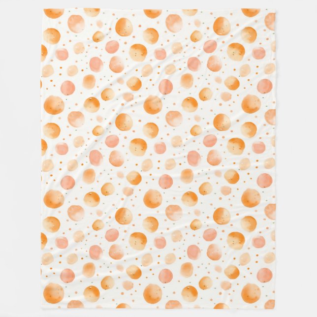 Fantastische Pfirsich Punkte   Fleecedecke (Vorderseite)