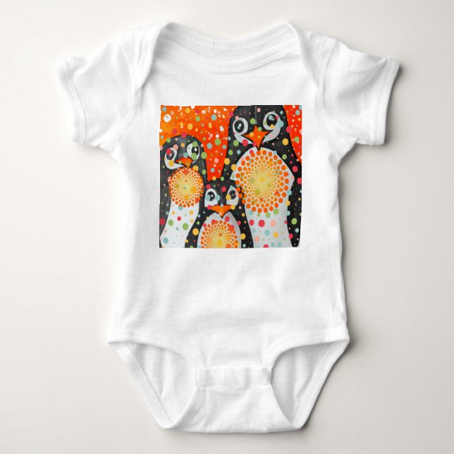 Fantastische Pinguine Baby Strampler (Vorderseite)