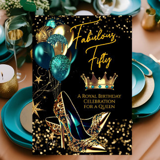 Fantastische Queen Aquamarin Crown Gold Heelse Geb Einladung