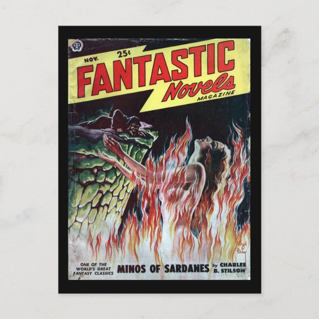 Fantastische Romane v03 n04 (1949-11.Popular)_Pulp Postkarte (Vorderseite)