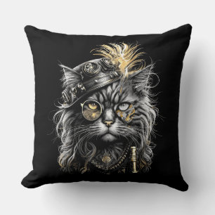 Fantastische Steampunk-Katze Kissen