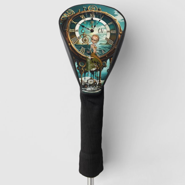 Fantastische Steampunkuhr Golf Headcover (Vorderseite)