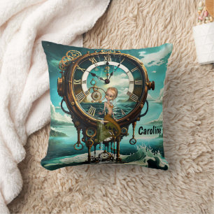 Fantastische Steampunkuhr Kissen