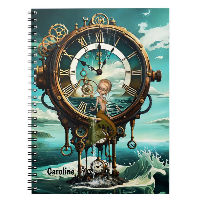 Fantastische Steampunkuhr Notizblock (Vorderseite)