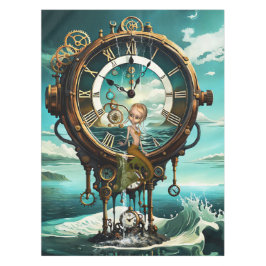 Fantastische Steampunkuhr Tischdecke