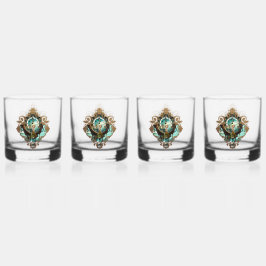 Fantastische Steampunkuhr Whiskyglas