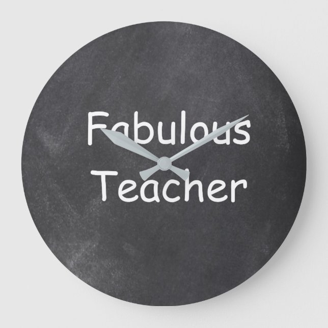 Fantastische Teacher Chalkboard Design Geschenk Id Große Wanduhr (Vorderseite)