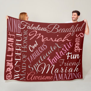 Fantastische Trauzeugin personalisieren Namen 'n W Fleecedecke