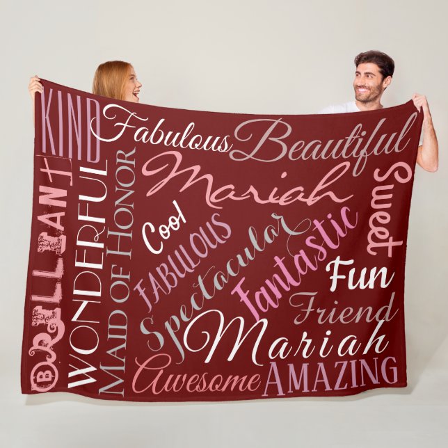 Fantastische Trauzeugin personalisieren Namen 'n W Fleecedecke (Beispiel)