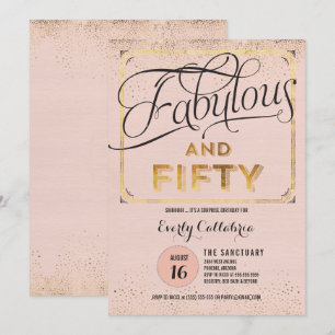 Fantastische und fünfzig Rose Gold Party Einladung