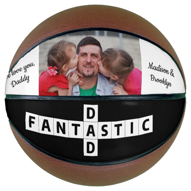 Fantastische Vater Best Ever Foto Fun Crossword Pu Basketball (Vorderseite)