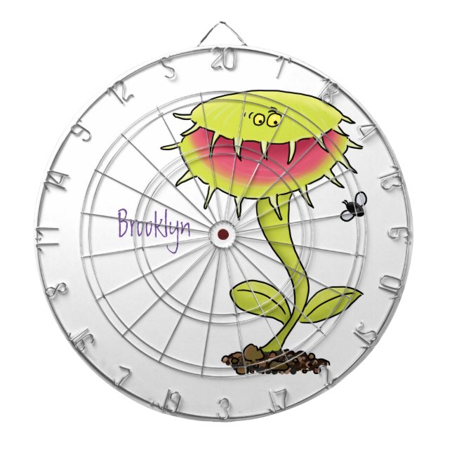 Fantastische Venus Fliegenfalle Pflanze Cartoon Dartscheibe (vorne)