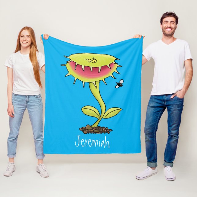 Fantastische Venus Fliegenfalle Pflanze Cartoon Fleecedecke (Beispiel)