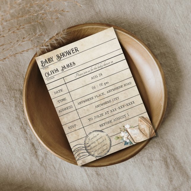 Fantastische Vintage Bibliothekskartenbücher Kinde Einladung (Von Creator hochgeladen)