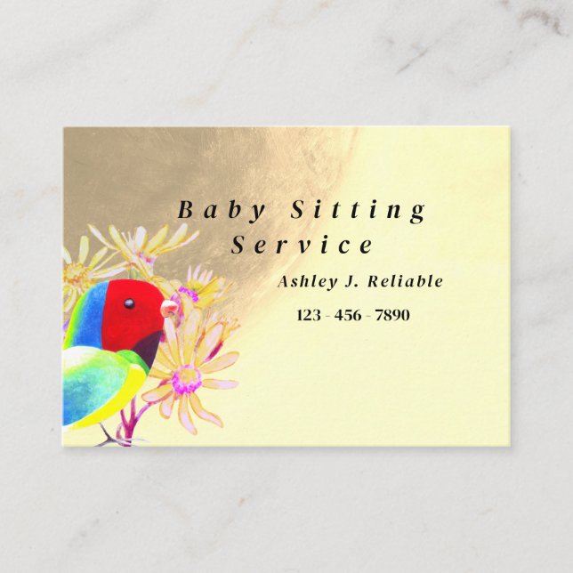 Fantastische Vögel Telefonnummerkarte (Vorderseite)