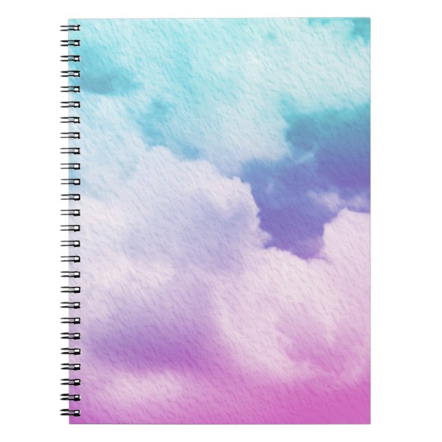 fantastische weiche Wolke mit pastellfarbenem Farb Notizblock (Vorderseite)