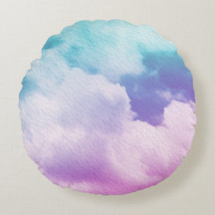 fantastische weiche Wolke mit pastellfarbenem Farb Rundes Kissen