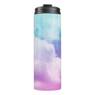 fantastische weiche Wolke mit pastellfarbenem Farb Thermosbecher