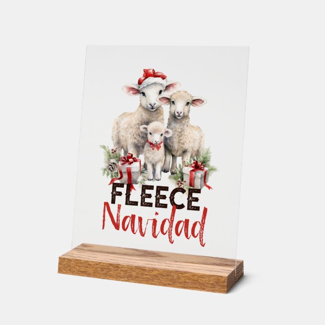 Fantastische Weihnachtsschaf-Kunst Acrylschild (Winkel)