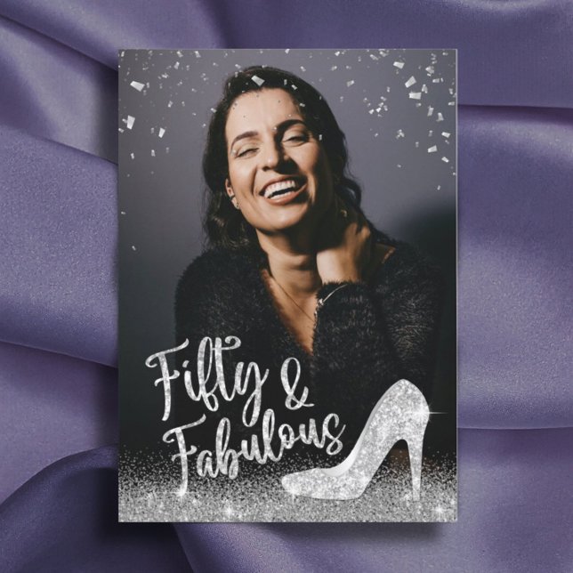 Fantastischer 50 Silberner Glitzer zum Geburtstag  Einladung (Von Creator hochgeladen)