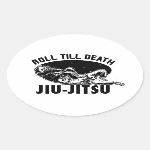 Fantastischer BJJ grimmiger Sensenmann Armbar Ovaler Aufkleber