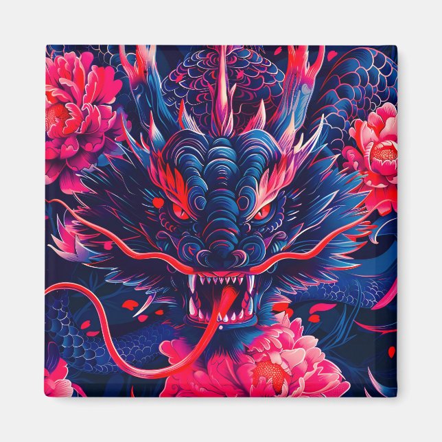 Fantastischer Blossom Fury Dragon Magnet (Vorne)