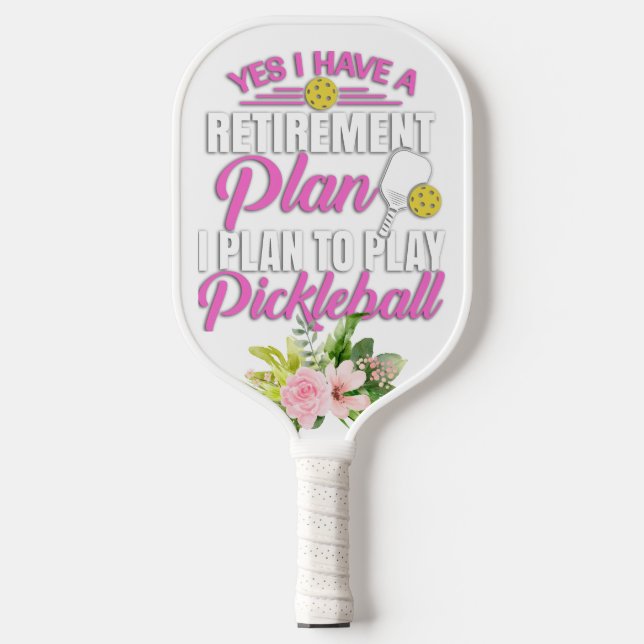 Fantastischer Blumenrosa Pickleball Schläger (Vorderseite)