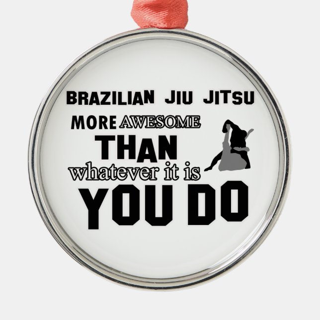 Fantastischer brasilianischer jiu jitsu Entwurf Silbernes Ornament (Vorne)