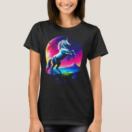 Fantastischer Bunter Einhorn-Wildnis-Frauen T-Shirt